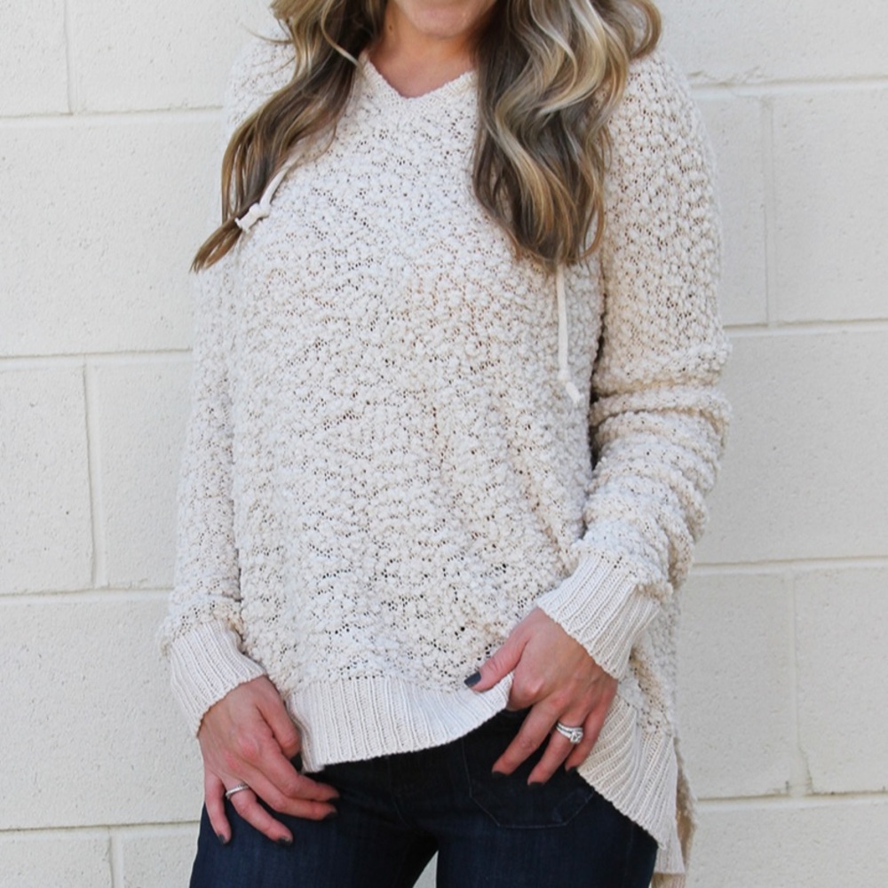 NEW American Threads fuzzy hooded sweater M/L